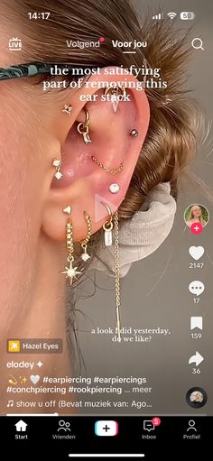 an ear piercing is shown on the screen