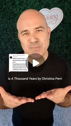 a man holding out his hands with the caption saying is a thousand years by christiana perri