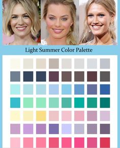 Light Summer Style, Summer Pallet, Rich Wardrobe, Light Spring Color Palette, Cool Summer Palette, Evening Eye Makeup, Light Spring Colors