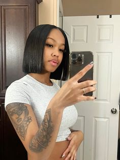 Long Bob Black Women, Hairstyle Black Women, Bob Black Women, Bob Black, Cute Hairstyle, Short Sassy Hair, Dyed Hair Inspiration, Braids Hairstyles Pictures, Soft Life