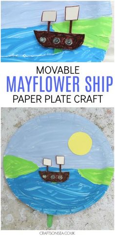 this is an easy paper plate craft for kids to make it looks like a boat on the water