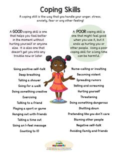 Coping Skills (+ES) Coping Skills For Kids, Uppfostra Barn, Kids Coping Skills, Skills For Kids, Alphabet Kindergarten, Mind Maps, School Social Work, Counseling Activities, Smart Parenting