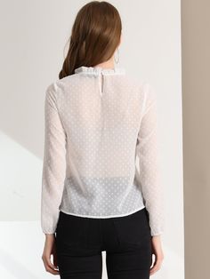 Shop Allegra K for ruffle mock neck babydoll swiss dots pom pom chiffon blouse you are looking for, get more women's blouses for yourelf. Order now! Free Returns! Long Sleeve Chiffon Shirt, Linen Shorts Women, Party Fits, Satin Blouses, Women's Blouses, Knitted Tops, Chiffon Long Sleeve, Chiffon Shirt, Blouse White