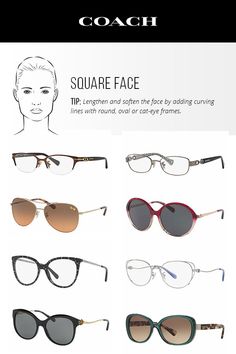 Complementing a square shaped face is all about lengthening and softening the face with curvy frames. Square Face Hairstyles, Glasses Fit, Teen Shopping