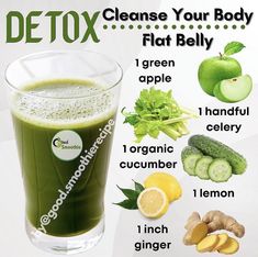 Celery Smoothie, Healthy Drinks Smoothies, Belly Fat Burner Drink, Healthy Drinks Recipes, Cleanse Your Body, Fat Burner Drinks, Body Detox, Smoothie Shakes, Detox Juice