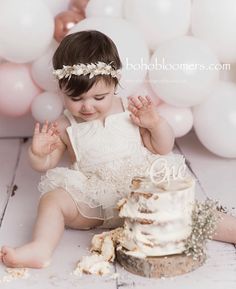 Wedding Rompers, Bohemian Princess, Baby Tracker, Modern Baby Clothes, Baby Cake Smash, Smash Cake Girl, 1st Birthday Photoshoot