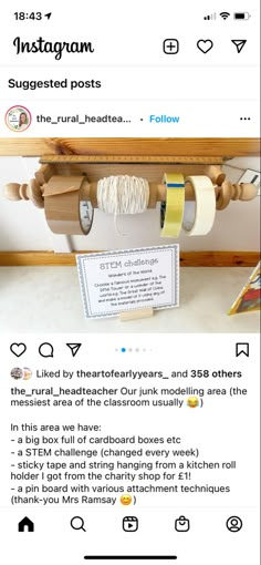 the instagram page on instagram com shows an image of two rolls of thread