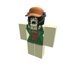 a person wearing a hat and green shirt with a teddy bear on it's chest