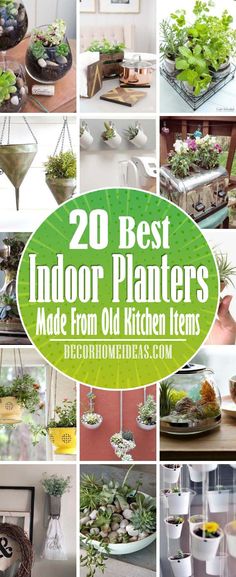 20 best indoor planters made from old kitchen items that are easy to grow and use