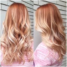 Strawberry Blonde Ombre, Red Blonde, Strawberry Hair, Waves Hair, Ombre Hair Blonde, Red To Blonde, Blonde Waves