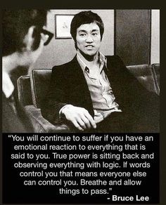 an image of bruce lee on the phone with a quote from bruce lee in front