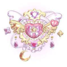 a drawing of a heart surrounded by jewels