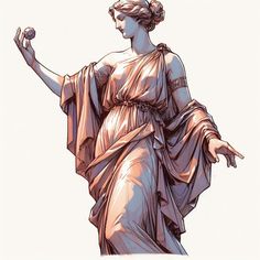 a drawing of the statue of liberty holding an apple in one hand and pointing at something