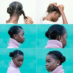 Plus hairstyles that are easy enough for you to do at home. Simple 4c Hairstyles, 2 Low Buns, Quick Protective Styles, Protective Styles For Natural Hair, Natural Haircuts, African Ladies, 4c Natural Hair, Pelo Afro