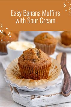 Delve into the intricate flavors of the best moist Banana Muffins. Sweet ripe bananas, a touch of tanginess, and a hint of spice. No mixer required - easy to make!