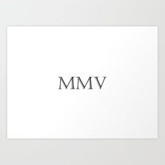 the word mmmv is written in black ink on white paper art print by artist and