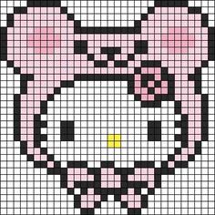 a cross stitch pattern with a hello kitty face