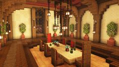 i made this cool dining room in minecraft :) Minecraft Room Designs, Cool Dining Room, Minecraft Rooms, Interior Minecraft