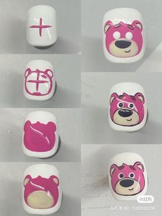 Character Art On Nails, Kids Nail Designs, Girls Nail Designs, Kutek Disney, Confetti Nails, Bears Nails, Beauty Hacks Nails