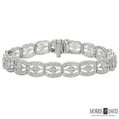 100% Natural Diamonds, Not Enhanced In Any Way Round Cut Diamond Bracelet 1.75ct G-H Si 14k White Gold, Pave Style, 13.2 Gram 7 Inches In Length, 5/16 Inch In Width 90 Stones - 0.76ct, 190 Stones - 0.99ct B5805w All Our Items Are Available To Be Ordered In 14k White, Rose Or Yellow Gold Upon Request. All Chains Of Pendants And Necklaces Can Be Requested In 16'' Or 18'' Length. . This Item Is Proudly Handcrafted In The Usa. Perfect Gift On Any Occasion Arrow Bracelet, Lava Stone Bracelet, Jewelry Bracelets Silver, Silver Charm Bracelet, Diamond Fashion, Leather Silver, Metal Charm, Vintage Bracelets, Round Cut Diamond