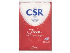 a packet of soap that is red and white with the word, csr on it