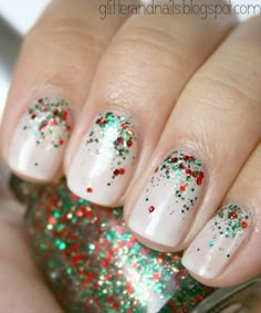 Nail Art Noel, Christmas Nail Art Designs, Holiday Nail Art, Festival Nails, Sparkly Nails, Cute Nail Art, Xmas Nails, Christmas Nail Designs