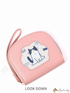 BirdinBag - Adorable Cartoon Cat Womens Wallet w/ Zipper - Compact Coin and Card Holder Cute Travel Bag With Card Slots, Cute Pouch Wallet With Card Slots, Cute Wallet With Card Slots In Pouch Shape, Cute Wallet With Card Slots In Pouch Style, Cute Cat Design Coin Purse For Everyday Use, Cute Wallet With Card Slots, Cute Wallets With Card Slots, Cute Cat Design Coin Purse For Everyday, Cute Everyday Cat Design Coin Purse