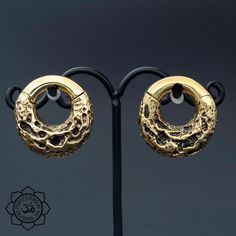 Must be a 4g or larger to wear Weight: 47g per pair Dimensions: 27mm x 26mm x 10mm Gold Metal Pierced Septum Ring, Gold Metal Septum Ring, Plug Earrings, White Brass, Jewelry White, Plugs Earrings, Gauges Plugs, Crescent Moon, Crescent