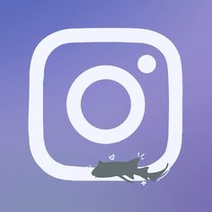 an image of a lizard crawling on the side of a purple and white instagram logo