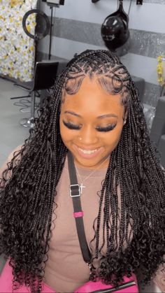 Freestyle Fulani Braids, Freestyle Fulani, Flip Over Fulani Braids, Feeding Braids, Fulani Braids Hairstyles, Protective Styles For Natural Hair Short, Hair Braid Designs, Fire Hair, Bohemian Braids