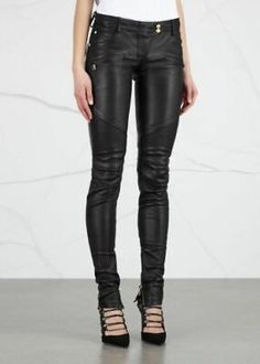 Premium Quality Women Genuine Lambskin Biker Pants Black Real Leather Skinny Trousers Leggings, Women's Cothing Leather Biker Pants, Leather Sweater, Biker Pants, Moto Pants, Moto Leggings, Lambskin Leather Jacket, Black Leather Pants, Leather Pant, Moto Style