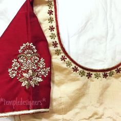 Boat Neck Blouse Design, Aari Designs, Wedding Saree Blouse Designs, Mysore Silk, Simple Embroidery Designs, Wedding Blouse Designs, Simple Blouse Designs