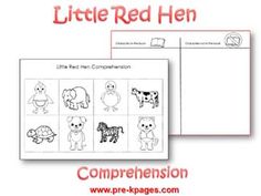 the little red hen worksheet is shown