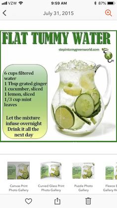 Cucumber Mint Water, Flat Tummy Water, Healthy Juice Drinks, Mint Water, Smoothie Detox, Healthy Drinks Smoothies, Belly Fat Burner Drink, Healthy Juice Recipes