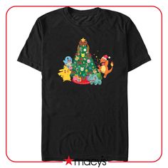 in stock Pokemon Christmas Tree, Pokemon Christmas, Pokemon Clothes, Graphic Tee Design, Graphic Apparel, Pokemon Cards, Mens Graphic Tee, Tee Design, Tshirts Online