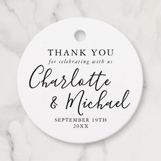 thank you for celebrating with us as charlotte and michael on white marble ornament