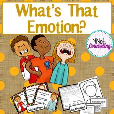 what's that emotion? book cover with pictures of kids and an adult in the background