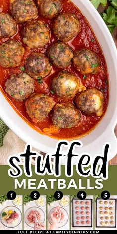 stuffed meatballs in tomato sauce and marinara sauce are the perfect appetizer for any meal