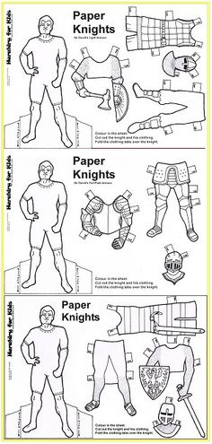 the instructions for paper knights are shown in black and white