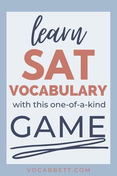 the words learn sat vocabulaary with this one - of - a - kind game