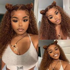 ※Item: Sunber AlwaysAway Recommend Piano Brown Highlight Curly 13*4 Lace Frontal Human Hair Wig ※Hair Material: 100% Human Hair Wig Without Chemical Processed※Hair Color: P430 Highlight Brown Color※Lace Size: 13*4 Lace Front※Hair Density: Natural Density/ Luxury Density※Cap Size: Cirumference:22-22.5 inches; Front to nape: 13.5 inches; Ear to ear: 15.25 inches※Texture: Prep-lucked Hairline, Soft, Comb Easily, Minimal Shedding, No Tangling ※Shipment: USPS Express 2 business days; USPS 3-5 busines Jerry Curl Wig Styles, Curly Lace Frontal Wig Black Women, Jerry Curl Hairstyles Black Women, Curly Wig Styles Black Women, Curly Lace Front Wigs Hairstyles, Lace Front Wigs For Black Women, Jerry Curl Wig, Curly Wig Hairstyles, Brown Curly Wig