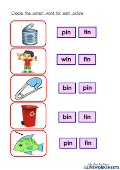 worksheet with words and pictures to help students learn how to read the word