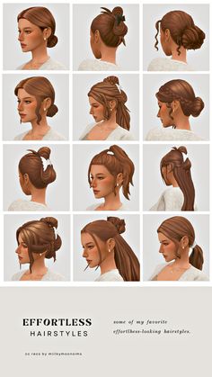 the different hairstyles are shown in this image