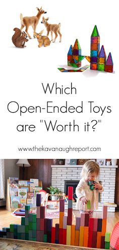 a child playing with wooden toys in front of a white background and the words which open - ended toys are worth it?