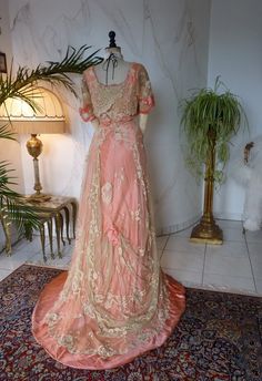 Edwardian ball gown, 1904 Edwardian Ball Gown, Dinner Gown, Muslin Dress, Lace Summer Dresses, Romantic Outfit