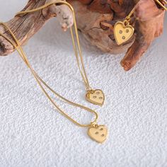 PENDANT LOVE NECKLACE Gold Heart Pendant Necklace With Clavicle Chain, Gold Heart Pendant Clavicle Necklace, Gold Double Heart Necklace With Delicate Chain, Gold Plated Double Heart Tarnish Resistant Necklace, Gold Double Heart Clavicle Chain Necklaces, Gold Double Heart Clavicle Chain Necklace, Gold Dainty Necklace With Double Heart, Gold Dainty Double Heart Necklace, Dainty Gold Necklace With Double Heart