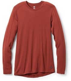 REI Co-op Merino 185 Long-Sleeve Base Layer Top - Women's | REI Co-op Long Sleeve Tops For Hiking In Fall, Long Sleeve Tops For Fall Hiking, Winter Hiking Long Sleeve Top, Winter Long Sleeve Top For Hiking, Relaxed Fit Long Sleeve Merino Wool Tops, Solid Tops For Outdoor Activities In Fall, Solid Tops For Outdoor Fall Activities, Midweight Crew Neck Tops For Winter, Functional Long Sleeve Tops For Hiking