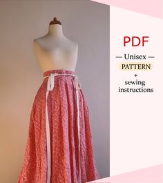 PDF Pattern of Chinese traditional Hanfu skirt. It is fastened with ties as you can see on pictures. This is the traditional way to wear the skirt.  ↓You may pair it with Hanfu shirt ↓ https://www.etsy.com/uk/listing/1243953722 ↓traditional type of Hanfu↓ https://www.etsy.com/uk/listing/1219701976 Sizes: S, M, L Each size has its own PDF file!  You will receive 4 PDF files. The pattern in all sizes + information PDF which contains:     *SEWING INSTRUCTIONS     *AMOUNT OF FABRIC YOU NEED     *FABRIC LAYOUT     *SIZE CHART     *INFO ON ASSEMBLING THE PAPER PATTERN The patterns are divided into A4 so you can print them on a regular printer. Difficulty:  If you're not sure about the difficulty, check our shop site. PLEASE NOTE this is a PDF download only, NOT a physical product. The PDF file w Hanfu Shirt, Hanfu Pattern, Hanfu Skirt, Chinese Hanfu Dress, Wraparound Skirt, Accordion Skirt, Chinese Pattern, Hanfu Dress, Chinese Hanfu