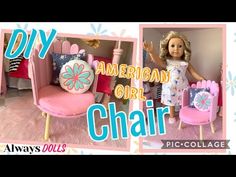 the american girl chair is made out of doll furniture