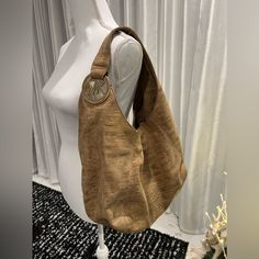 Love This Bag! Designer Everyday Beige Hobo Bag, Designer Beige Hobo Bag For Everyday, Designer Beige Hobo Bag With Removable Pouch, Designer Brown Hobo Bag Everyday, Designer Brown Textured Leather Hobo Bag, Designer Brown Hobo Bag With Gold-tone Hardware, Designer Beige Hobo Bag With Double Handle, Designer Brown Hobo Bag With Leather Handles, Designer Beige Satchel Hobo Bag